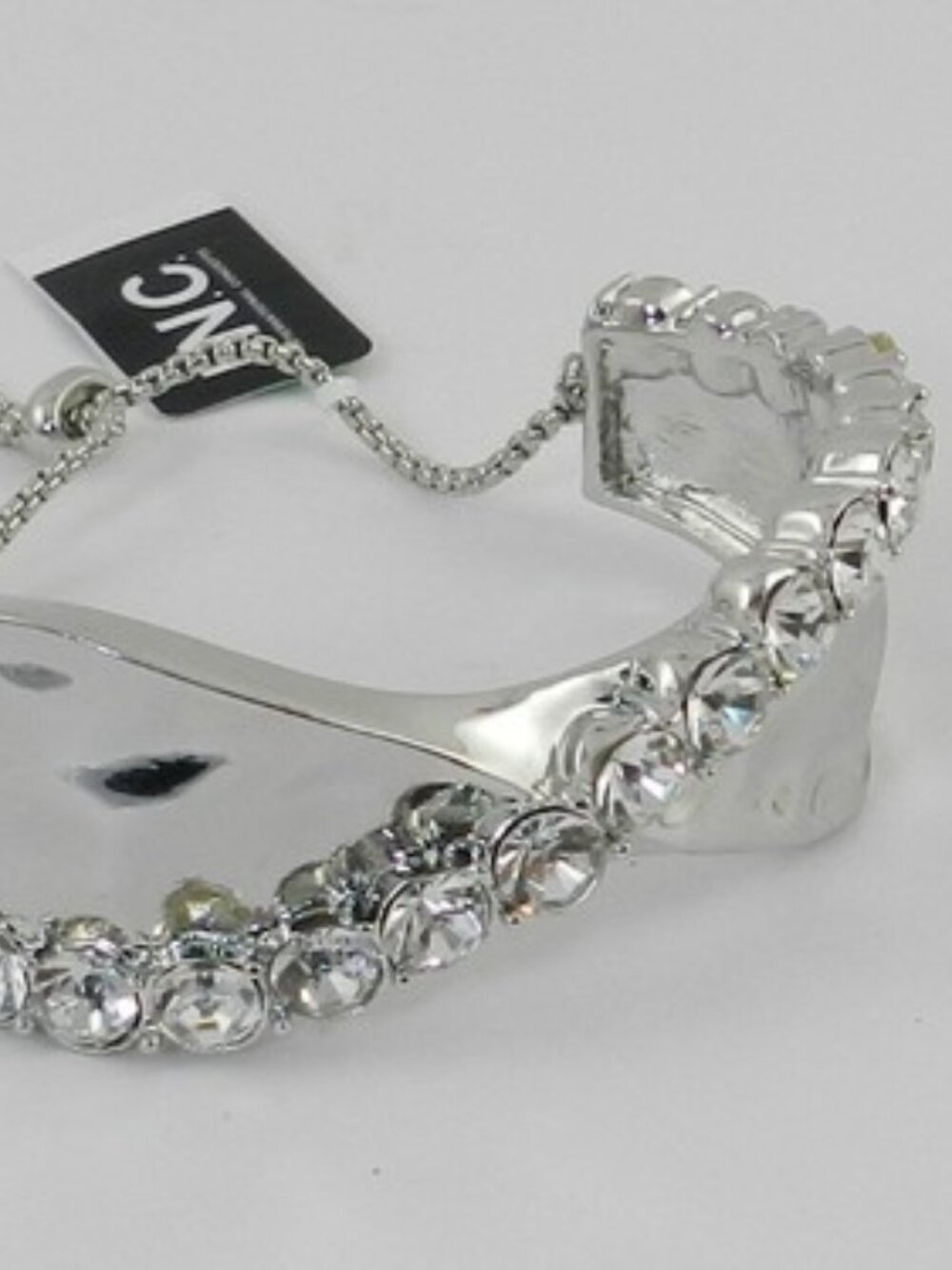 Inc Silver Twist Slider Bracelet